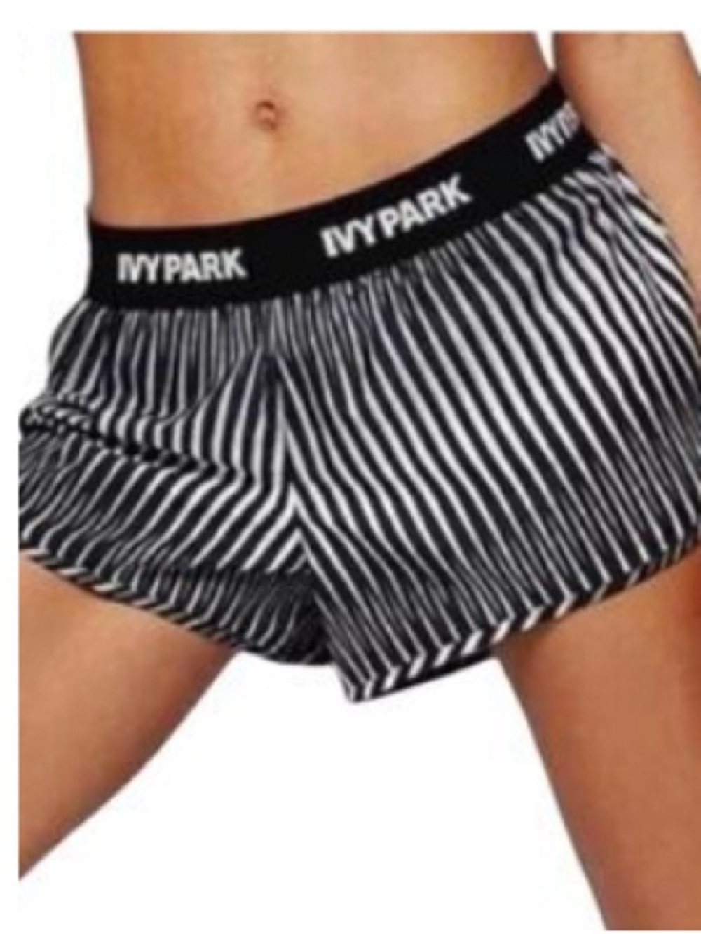 Ivy Park logo waist striped lined running shorts